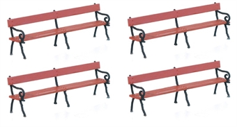 Wooden Midland Railway platform benches - pack of four