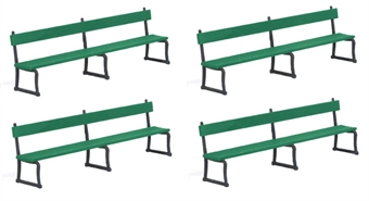 Wooden BR-style platform benches - pack of four - plastic kit