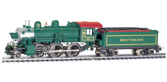 American 2-6-0 Mogul steam loco & tender in green Southern RR livery