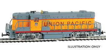American EMD GP18 diesel loco in Union Pacific orange & grey livery