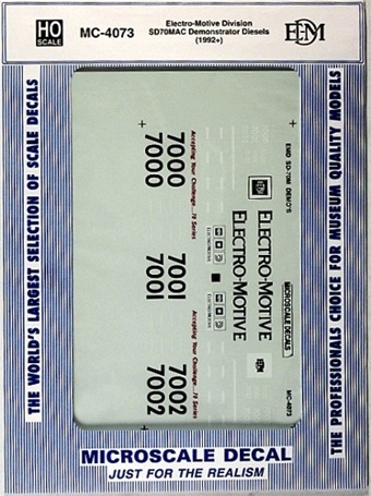 EMD SD70MAC Demonstrator Diesesls (1992+)