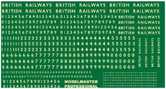 Steam locomotive numbering transfer set for BR steam era - numbers and lettering