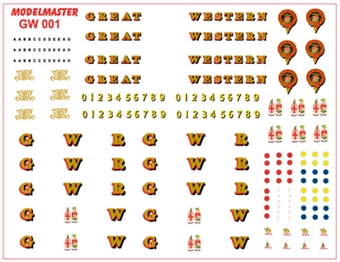 GWR lettering and emblem transfers for Great Western locomotives