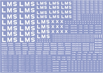 Wagon number and lettering transfer set for LMS vehicles