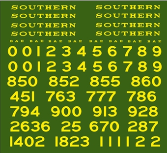 SR number and lettering transfer set for Southern locomotives - Maunsell style
