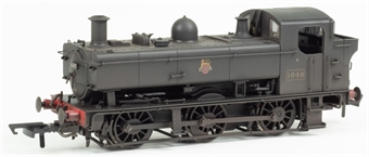 Class 16xx Pannier 0-6-0PT 1649 in BR black with early emblem - weathered