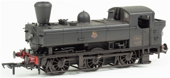 Class 16xx Pannier 0-6-0PT 1661 in BR black with early emblem and busby chimney - weathered
