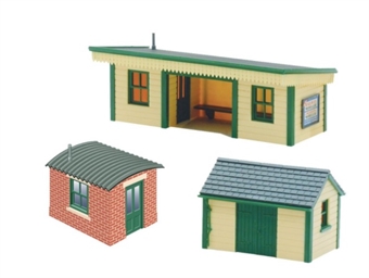 Platform shelter - wooden type with 2 huts - plastic kit