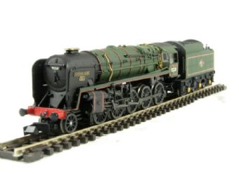 Class 9F "Evening Star" 2-10-0 92220 BR green with late crest & BR1G tender double chimney