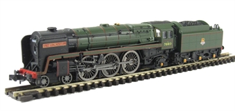 Class 7MT Britannia 4-6-2 70013 "Oliver Cromwell" in BR green with early emblem