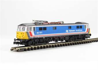 Class 86 Bo-Bo Electric 86401 Network South East with new style panto