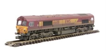 Class 66 66111 in weathered EWS livery with Highland Stag. Hattons Ltd Edition of 500