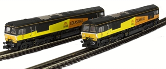 Class 66 diesel twin pack with 66841 (Motorised) & 66842 (Dummy) in Colas Rail livery