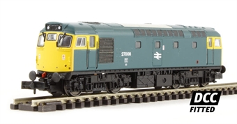 Class 27 diesel 27008 in BR blue with plated gangway doors. DCC fitted