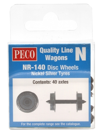 Disc wheels (suitable for both OO9 & N gauge rolling stock) - Pack of 40