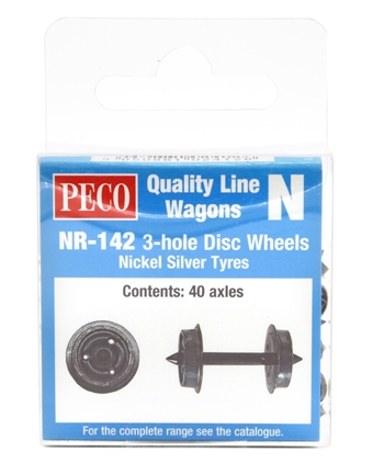 3-hole Disc wheels (suitable for both OO9 & N gauge rolling stock) - Pack of 40