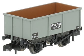 Iron ore tipplier wagon in BR grey