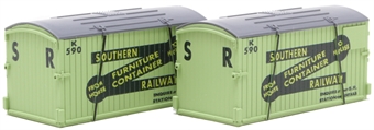 Pack of two containers for Conflat wagons - SR furniture removals