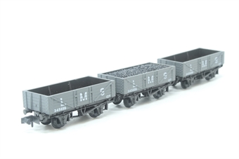 5 plank open wagon "LMS" - pack of 3