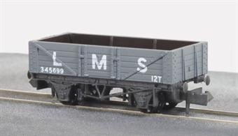 5 plank open wagon in LMS Grey  345699
