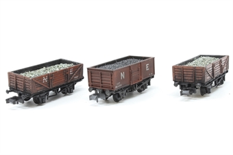 Pack of 3 Coal/Mineral Wagon NE Bauxite