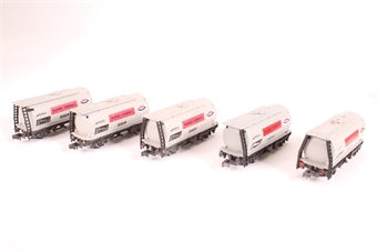 Pack of Five Type C Tank Wagons - 'Rugby Cement' - in Plain Card Box