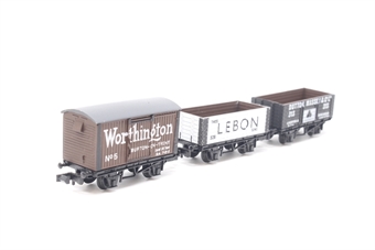 Pack of three wagon - 'Worthington', Lebon' & 'Dutton Massey'