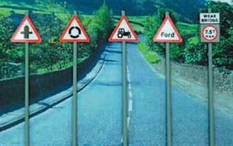 Modern Road Signs - Warning signs pack 4