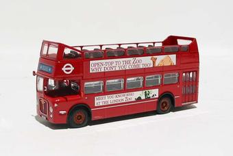 BMMO D9 open-top d/deck bus "London Transport Round London Sightseeing Tour" - London Zoo adverts