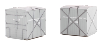 Type 'A' container for Conflat wagons in LMS grey - pack of two