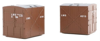 Type 'A' container for Conflat wagons in LMS bauxite - pack of two