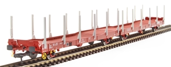 IPA twin single deck car carrier with side stakes in STVA red - pack of 2