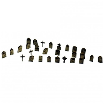 Pack of 28 Gravestones - wooden kit