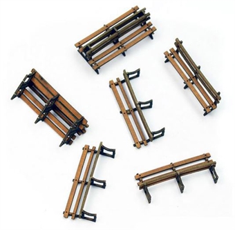 Pack of six Cast Iron Frame Benches - wooden kit