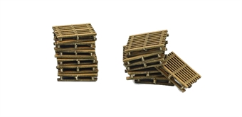 Pack of twelve pallets - six medium and six small - wooden kit