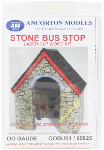 Stone-built bus shelter - laser cut wood kit