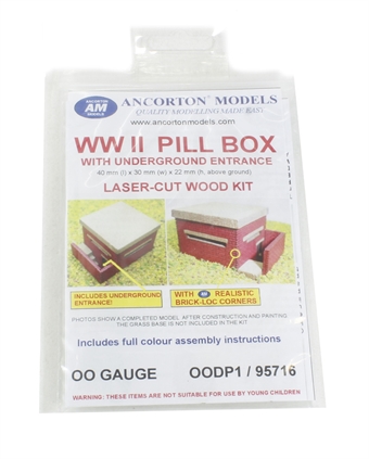 WWII Pill box kit (with underground entrance) (measures 40x30x22mm high)