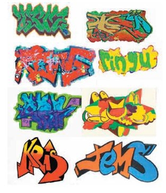 Graffiti waterslide transfers pack 1