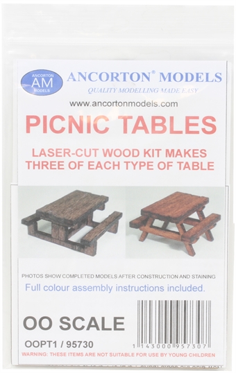 Picnic tables - pack of six- laser cut wood kit