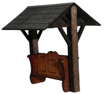 Village seat with canopy - laser cut wood kit