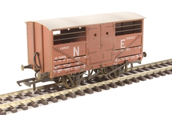 4-wheel cattle wagon 196152 in LNER bauxite with lime washed weathered finish