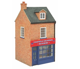 Brick built shop - "T.Davies and Grandson Butchers" - Now to be produced as Hornby R7288