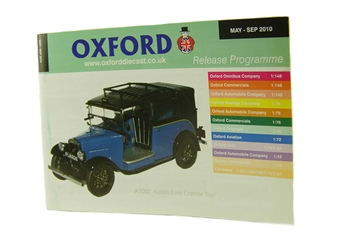Oxford Diecast 32-page A6 catalogue - May 2010 to Sep 2010. Includes OO, N & O gauge items