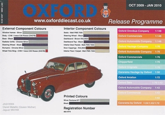 Oxford Diecast 32-page A6 catalogue - Oct 2009 to Jan 2010. Includes OO, N & O gauge items