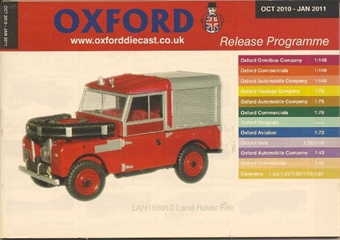 Oxford Diecast 32-page A6 catalogue - Oct 2010 to Jan 2011. Includes OO, N & O gauge items