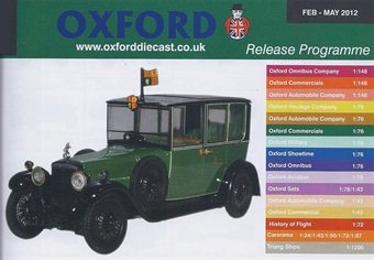 Oxford Diecast 32-page A6 catalgue - Feb 2012 to May 2012. Includes OO, N & O gauge items