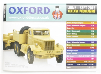 Oxford Diecast 48-page A6 catalogue - Jun 2015-Sep2015. Includes OO, N & O gauge items