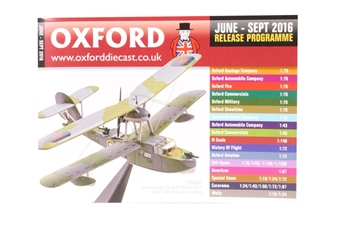 Oxford Diecast 48-page A6 catalogue - June 2016 - Sept 2016. Includes OO, N & O gauge items