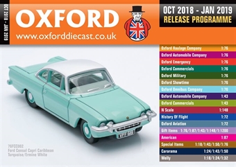 Oxford Diecast 48-page A6 catalogue - October 2018 to December 2018. Includes OO, N & O gauge items