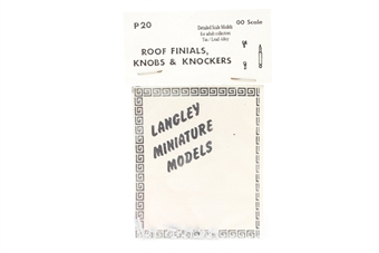 3 roof Finials, 6 door knobs & knockers